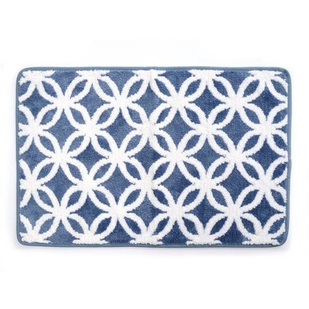 BETTERBEDS 20 x 39 in. Ultra Plush Opus Knitted Cut Pile Polyester Bath Mat - Blue BE364545